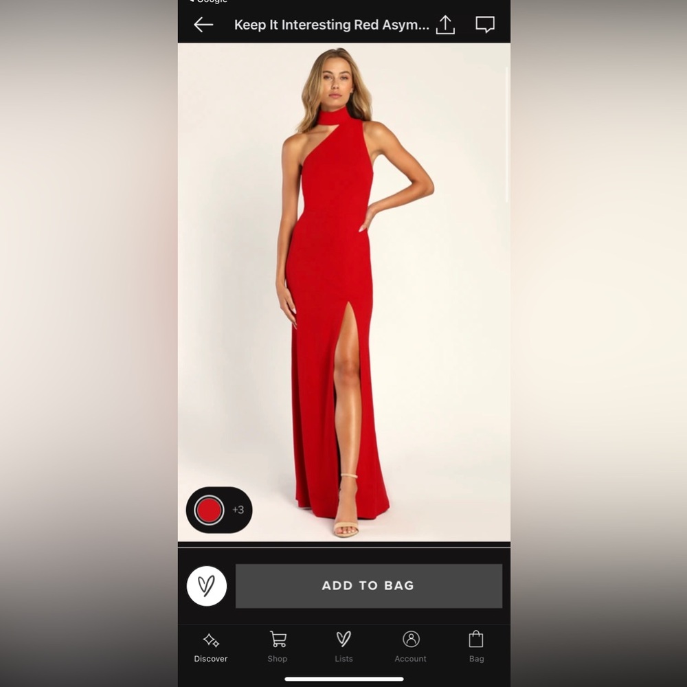 Lulus one shoulder red gown- size small